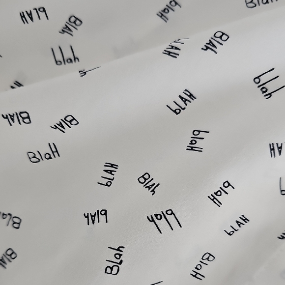 White Button-Up Shirt with Black Pattern - Picture 2 of 5